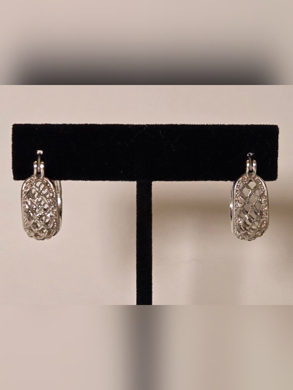 Sterling Silver Lattice Hoop Earrings